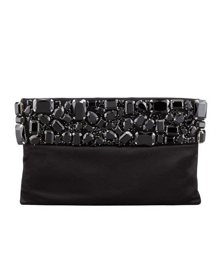 prada pochette raso|Prada Raso Jeweled Pochette Bag, Black .